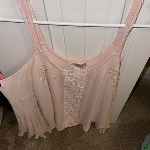 Forever 21 xsmall pink flowy off the shoulder top